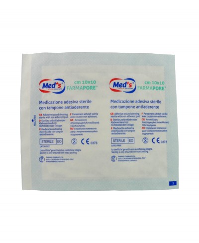 Medicazione Adesiva in Tnt Farmapore Cm 10x10 - Confezione 50 Pezzi