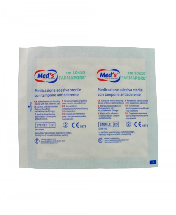 Medicazione Adesiva in Tnt Farmapore Cm 10x10 - Confezione 50 Pezzi