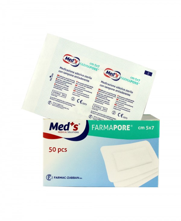 Medicazione Adesiva in Tnt Farmapore Cm 5x7 - Confezione 50 pezzi