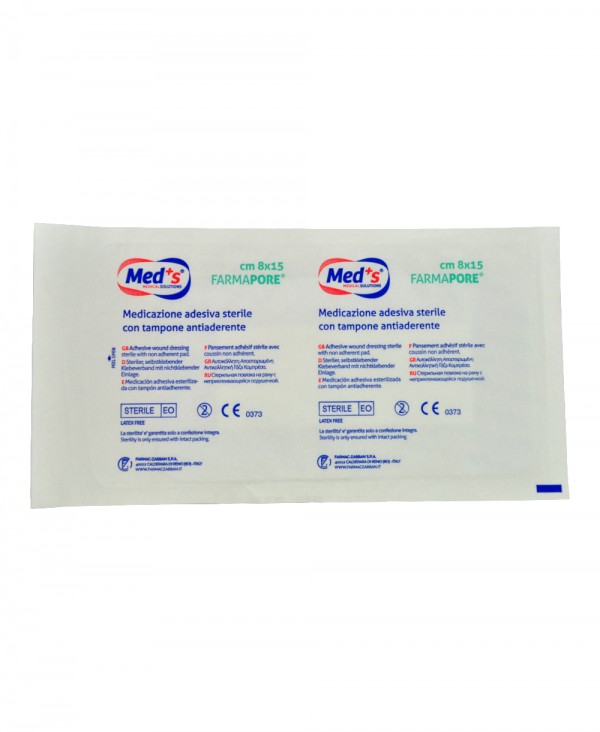 Medicazione Adesiva in Tnt Farmapore Cm 8x15 - Confezione 50 Pezzi Farmac Zabban