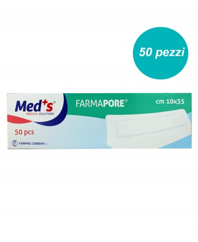 Medicazione Adesiva in Tnt Farmapore Cm 10x35 - Confezione 50 Pezzi