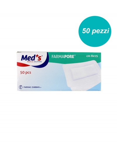 Medicazione Adesiva in Tnt Farmapore Cm 8x15 - Confezione 50 Pezzi Farmac Zabban