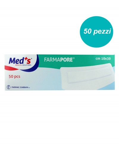 Medicazione Adesiva in Tnt Farmapore Cm 10x30 - Confezione 50 Pezzi