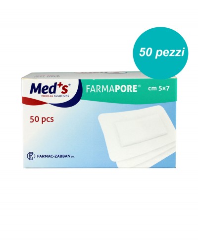 Medicazione Adesiva in Tnt Farmapore Cm 5x7 - Confezione 50 pezzi
