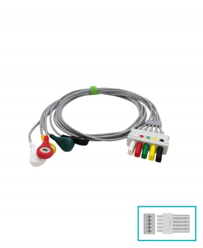 Set 5 Terminali Ecg Snap Compatibile Draeger