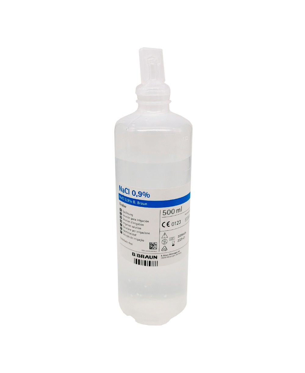 Soluzione Salina Fisiologica Sterile 500ml B.Braun Ecolav - NaCl 0,9% -Per Irrigazione B.Braun