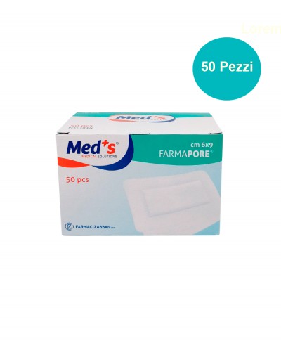 Medicazione Adesiva in Tnt Farmapore Cm 6x9 - Confezione 50 Pezzi