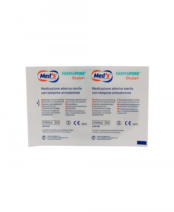 Medicazione Oculare Adesiva Sterile con Tampone Antiaderente in TNT 6,5 x 9,5 Cm - 1 Pezzo