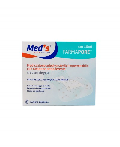 Medicazione Adesiva Impermeabile Farmapore Cm 10X6 - Confezione 5 Pezzi Farmac Zabban