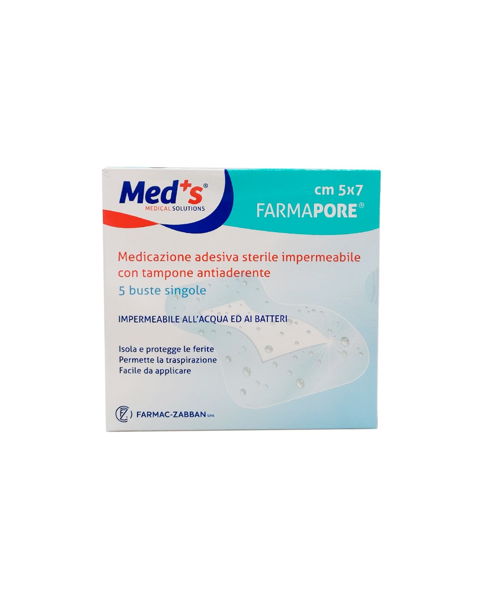 Medicazione Adesiva Impermeabile Farmapore Cm 5x7 - Confezione 5 Pezzi