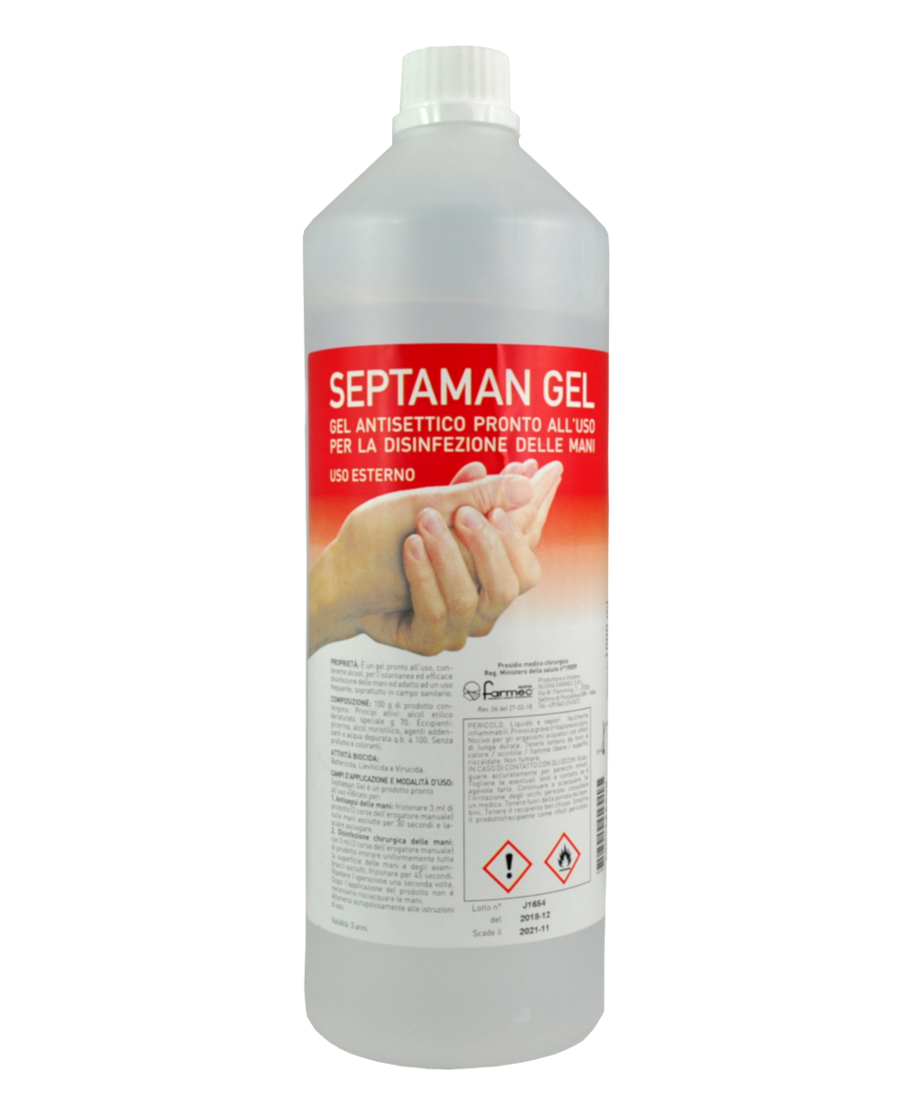 Gel igienizzante disinfettante per mani 1 lt con alcol 60% certificato  Atecnica
