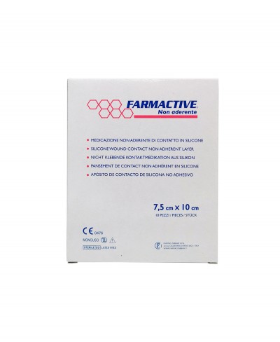Medicazione Sterile in Silicone Farmactive non Aderente 7,5 x 10 cm - Confezione 10 pezzi Farmac Zabban