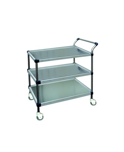 Carrello Inox 3 Ripiani Asportabili Mm.600x400x810 Ruote Mm.80