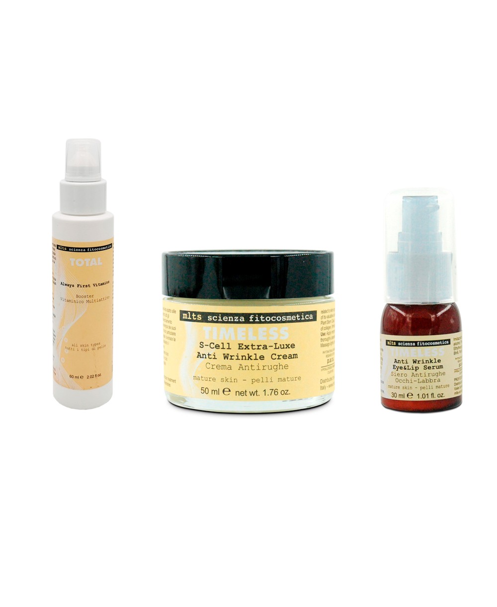 Kit 4 Timeless - Booster Vitaminico Multiattivo 60ml + Crema Antirughe 50ml + Siero Antirughe Occhi-Labbra 30ml